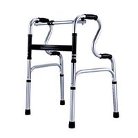 F&T Collapsible Walker, Walking Support Tool, Disabled Crutches, Elderly Medical Equipment, Lightweight Four-Legged Walking Stick (Color : Silver)