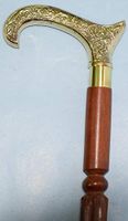 YAMAN ANTIQUE 37 Inches Walking Stick in Natural Wood with Brass Handle-Elegant Walking Cane Detachable Brass Head Wooden Men and Women-Canes/Wooden Walking Sticks Handle