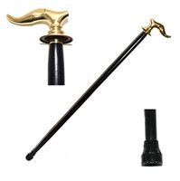 Handmade Wooden 37” Decorative Walking Stick Cane Men Women Metal Brass Handle (Elephant-B)