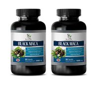 Stamina Booster for Men - Black MACA 1000MG - Boost Performance and Drive - maca for Menopause - 2 Bottles 180 Vegetable Capsules