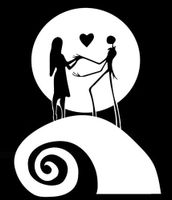So Cool Stuff NB4C Jack and Sally Love - Vinyl - 5" Tall (Color: White) Decal Laptop Tablet Skateboard car Windows Stickers