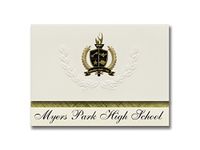 Signature Announcements Myers Park High School (Charlotte, NC) Graduation Announcements, Presidential style, Basic package of 25 with Gold & Black Metallic Foil seal