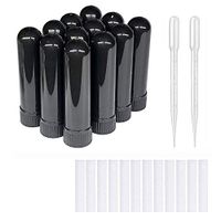 Aromatherapy Essential Oil Blank Nasal Inhaler Tube, Sinus & Lung Relief, Colored Plastic Tubes with White Cotton Wicks, Complete Set Assorted Colors (24 White)