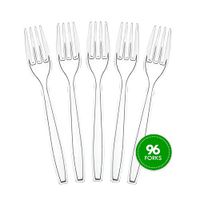 Plasticpro Disposable Clear Plastic Forks Heavyweight King Size Deluxe Pack of 96