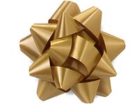 Pack Of 48, Medium Solid Holiday Gold Star Poly Gift Bows 3-1/2" x 13 Loops Made In Usa
