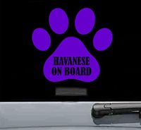 JS Artworks Havanese on Board Vinyl Decal Sticker (Purple)