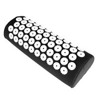 Mexidi Acupressure Mat Pillow Set Body Foot Massage Cushion Shakti Yoga Mat Muscle Relaxation, Relieve Your Stress, Back, Neck,Sciatic Pain with Carry Storage Bag (Black, Massage Pillow)