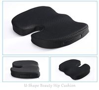 MQYH Memory Foam Cushion Orthopedic Coccyx Cushion -Tailbone Pain And Sciatica - Medically Proven Lumbar Support - Portable Ergonomic Chair Seat Pad For Indoor, Outdoor, Home And Office , Black