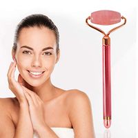 Rose Quartz Vibrating Facial Jade Derma Roller & Massager High-Vibrating Battery-Powered, Provides Natural Detoxification Process for Glowing Skin by Eximius Power