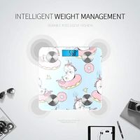 Bluetooth Digital Scale Vector Seamless Pattern Cute Cartoon Unicorn Scales Digital Weight Body Fat Composition Monitor Analyzer with Smartphone App for Body Management-396lbs