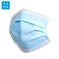 50 PCS Filter 3-ply Face Mask Disposable Personal Protection Dust-Proof Anti Spittle Eye Mask for Earloop Blue