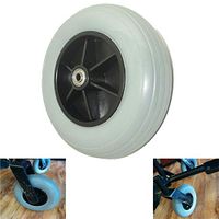 Wheelchair Caster Assembly, Front Caster in Gray, 8" x 2", Solid, for Jazzy, Quantum, and Jet Powerchairs Power Wheelchair's and Most Brands Wheel Replacement（200x50）