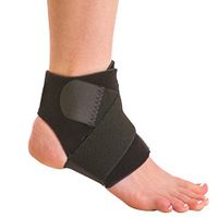 BraceAbility Neoprene Water-Resistant Ankle Brace | Compression Foot Wrap for Swimming, Running, Surfing, Diving, Exercise, Athletic Support & Protection, Sprains, Tendonitis and PTTD Pain (S/M)