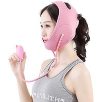 FS Face Slimming Mask with Inflatable Face-Lifting Belt, Natural V Face Cheek Chin Lifting Tight Band, Face Slimming Facelifting Face Shaper Face Mask Facial Bandage (Color : Pink)