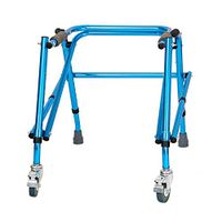 ZHPRZD Disabled Walker Dwarf Adjustable Height Blue Elderly Disabled Walker Walking Auxiliary Aluminum Alloy
