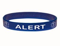 Medical Alert ID Bracelet Wristband - Blue - 7 Inches - Youth