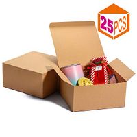 MESHA Gift Boxes 8x8x4in Gift Boxes for Bridesmaids White Kraft Gift Boxes with Lids for Crafting, Cupcake Boxes (brown-25pc)