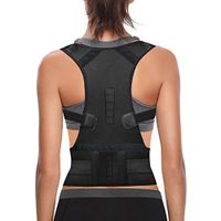 Thoracic Back Brace Posture Corrector for Women and Men - Improves Posture and Provides Lumbar Support - Magnetic Support Brace for Neck Shoulder Upper and Lower Back Pain Relief (Black, Large)