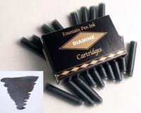 Diamine Refills Jet Black Pack of 18 Fountain Pen Cartridge - DM-8000