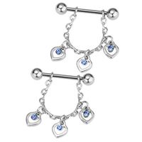 2pcs 1.8mm Stainless Steel Barbell Stud Nipplering Shield Body Piercing Best Beauty For gift Womans Party Jewerly Women Styling Casual Style Nice | Color - Blue