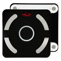 Pokerty Household Body Fat Scale, LED BT Body Fat Scale USB Digital Bathroom Weight Scale with Smartphone App BMI Scale(Black)