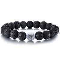 Tiger Eye Lava Stone Diffuser Bracelet Cat Eye Bracelet Genuine Nature Lava Bead Bracelet Durable Elastic Bracelet Yoga Bracelet Relax, Balance, Energy Reiki Bracelet for Men/Women Christmas Gift