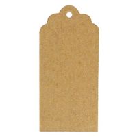 Wrapables 50 Gift Tags/Kraft Hang Tags with Free Cut Strings for Gifts Crafts and Price Tags, Scalloped Tag