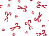 Christmas Print Cello Bags - Candy Cane Mints 3-1/2x2x7-1/2" Cello Bags 1.2 mil (3 Packs; 100 Bags Per Pack) - WRAPS-C1BCCM