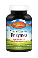 Carlson - Natural Digestive Enzymes, Digestive Aid #34 with Protease, Amylase & Lipase, Digestive Support, Nutrient Absorption & Optimal Wellness, 250 Tablets