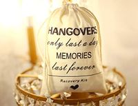 Woowland Hangover Kit Bag Recovery Kit Wedding Survival Kit Bag (10 Pieces, Beige, 5 x 7 Inch), Bachelorette Bachelor Party Hangover Kit Bags, Cotton Muslin Bags with Double Drawstrings