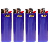 Lot of 4 Bic Blue Classic Full Size Lighters New by BIC