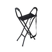 Old Man's Walking Stick Stool, Aluminum Alloy Light Four-Legged Cane Stool Old Man Folding Cane Chair Old Man Walking Stick Stool