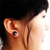 Bio Magnetic Slimming Earrings Unisex Magnet Healthcare Non Piercing Clip Stud Earring Acupuncture Massage Magnetic Earrings (Black, 1 Pair)