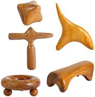 Massage Wooden Stick Tool, 5 Styles Hand Head Foot Face Body Roller Massager for Acupuncture Reflexology Point Gua Sha (#4)