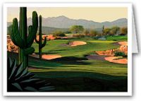 Beautiful Desert Golf Coarse Note Card - 10 Boxed Cards & Envelopes