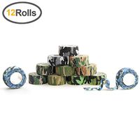 MUEUSS Self-Adhesive Bandage, Self Adherent Cohesive Stretch First Aid Wraps for Sprain Swelling and Soreness on Wrist and Ankle Tapes,1" x 5 Yard (Camo, 12 Roll)