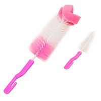 FTXJ Baby Bottle Brush, Cleaner Spout Cup Glass Teapot Washing Cleaning Tool Brush Sponge + Large + Small Two Combination Set (Random) (Colorful A)