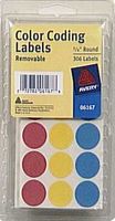 Avery 06-167 3/4" Round Color Coding Labels Assorted Colors 315 Count