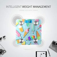 LYAOE Bluetooth Body Fat Scale Ice Cream Pattern Smart Wireless Scale with LCD Display Measuring Body Weight Bmi and Health Digital Scale
