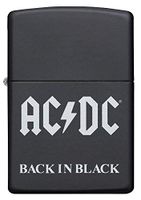 Custom Personalized Zippo AC/DC® is Back in Black Windproof Lighter Free Engraving #49015