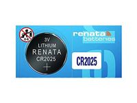 Renata CR2025 Coin Cell Battery, 5 Batteries