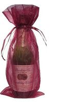 10x Wine color Bottle & Wine Organza Favor Gift Bags 6.5x15 inch