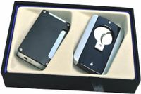 Visol Black Zidane Lighter and Axe Cigar Cutter Gift Set