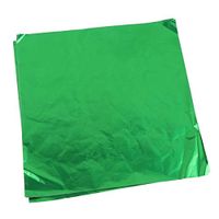 Toyvian 100pcs Gold Leaf Sheets Aluminium Foil Papers Gold Foil Papers Chocolate Wrapping Papers for Home Shop Green