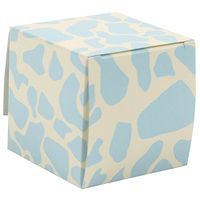 JAM PAPER Glossy Gift Boxes - 2 x 2 x 2 - Blue Giraffe Glossy - 10/Pack