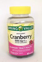 Spring Valley Adult Gummy Cranberry 500mg per Serving Dietary Supplement for Urinary Tract Health, 60 Gummies