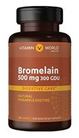 Vitamin World Bromelain 500 mg 300 gdu Digestive Care Natural Pineapple Enzyme Vegetarian Supplement 120 caplets