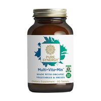 Pure Synergy Multi Vitamin (60 Tablets) 2 A Day Multivitamin Made w/Organic Fruits & Veggies