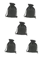 MELUOGE Burlap Cloth Jewelry Crosses Treasure Pouches 6"x8" Drawstring Pouches Gift Bag (10, Black)