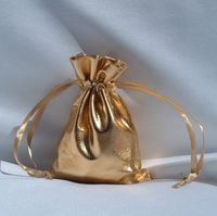 IGC 3x4 Metallic Lame Wedding Favor Gift Bags/Pouches - Gold (10 Bags) - Wedding and Party Supplies